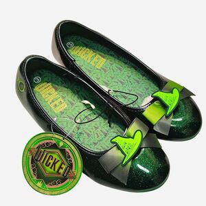 Girls Wicked Elphaba Themed Glitter Dress Shoes Flats Size 3